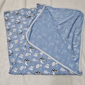 KicKee Pants blanket Dream Blue Hey Diddle Diddle print Viscose Bamboo 38x28
